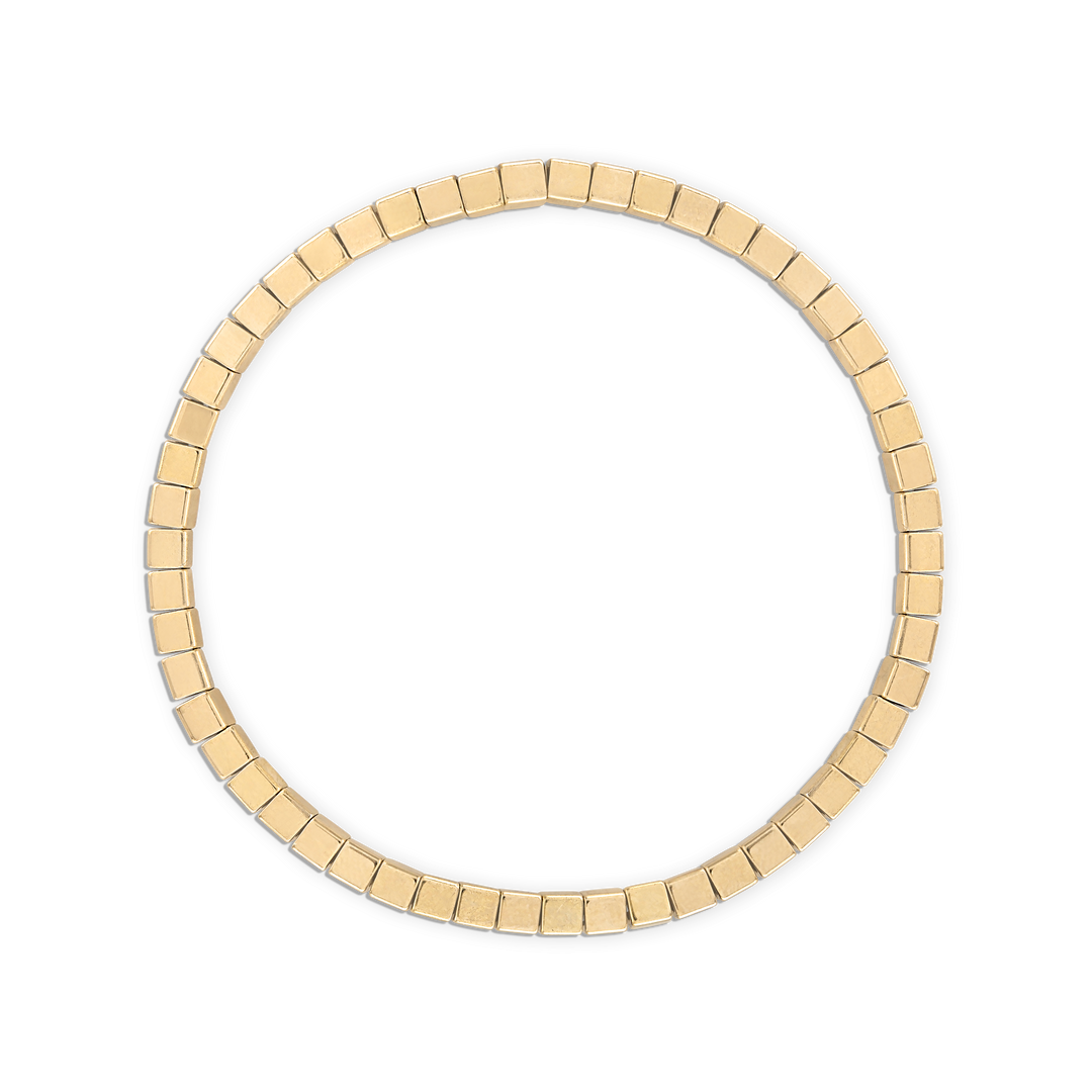 Alexa Leigh - Square Beaded Bracelet in Gold 6.5