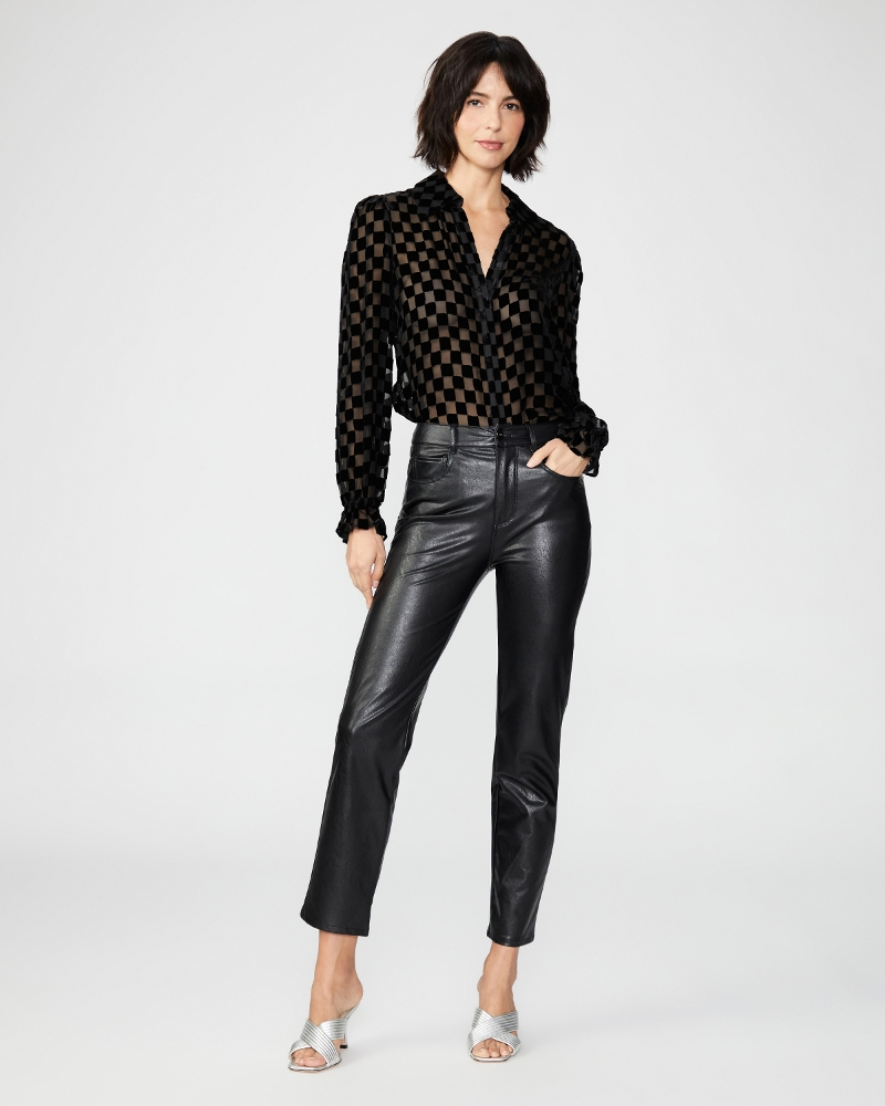 Paige - Stella Straight in Black Faux Leather