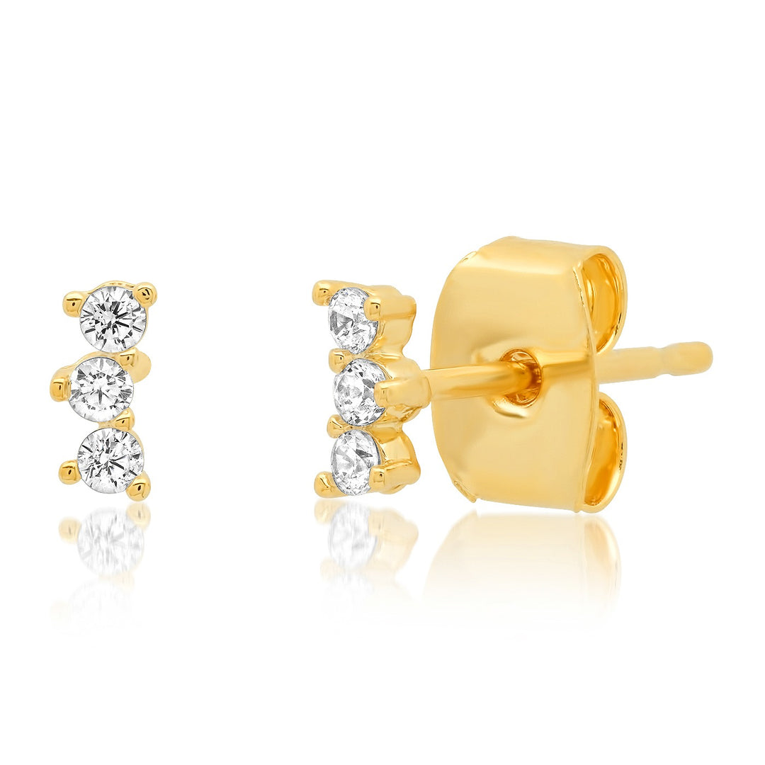 TAI - 3 Stone Arc Stud in Gold Jewelry