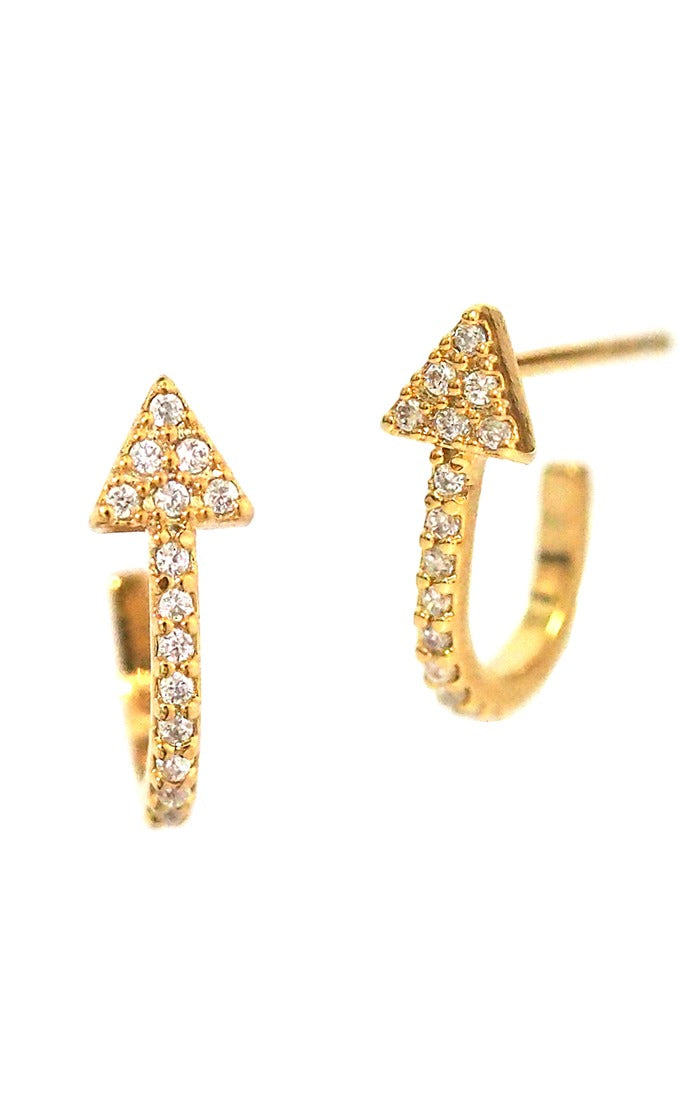 TAI - Arrow CZ Huggie in Gold Jewelry