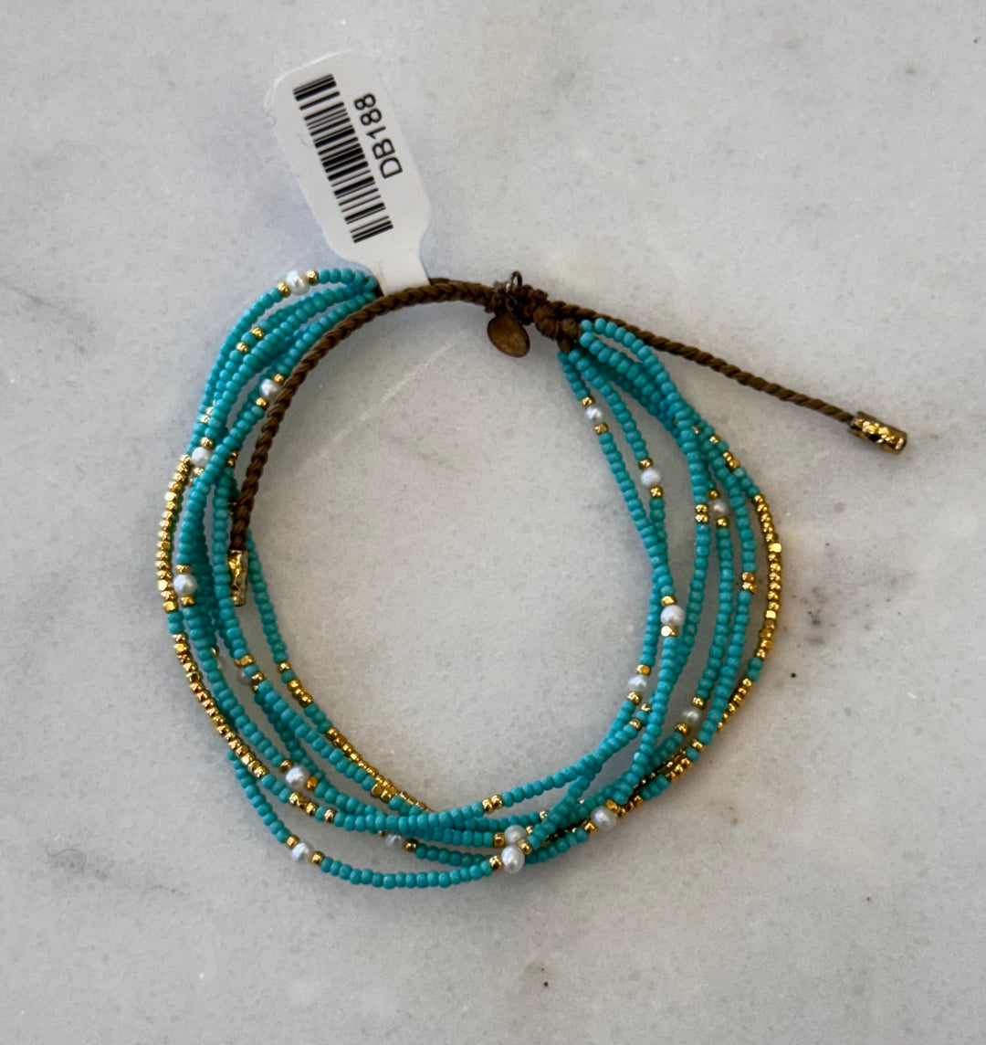 TAI - Braided 6 Strand Bracelet in Turquoise Jewelry