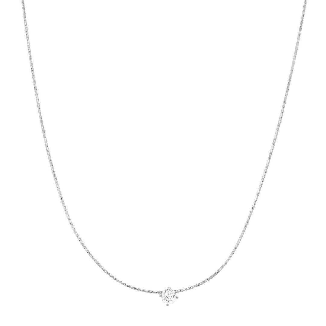 TAI - Chain Necklace with CZ Accent in Silver Jewelry