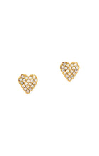TAI - Cz Heart Stud Earrings in Gold