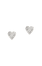 TAI - Cz Heart Stud Earrings in Silver
