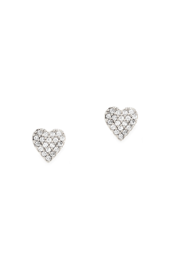 TAI - Cz Heart Stud Earrings in Silver Jewelry