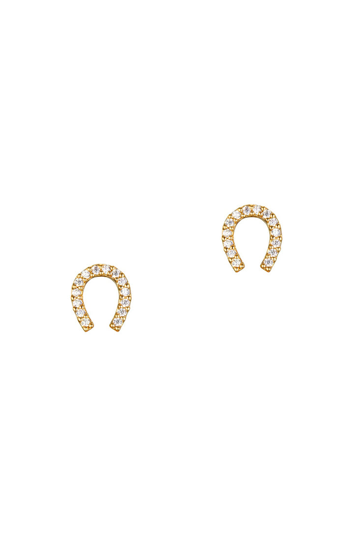 TAI - Cz Mini Horseshoe Stud Earrings in Gold Jewelry