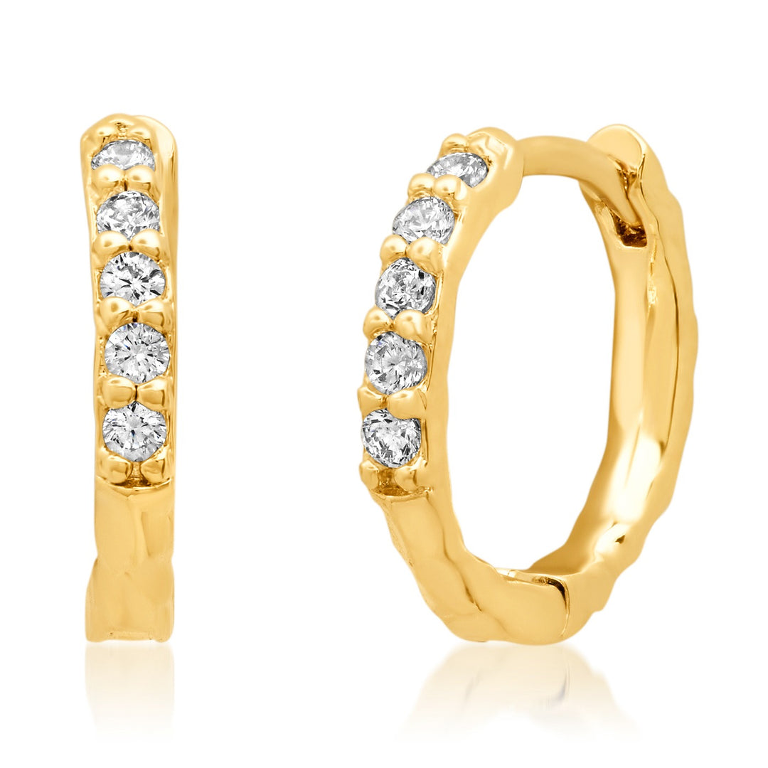 TAI - CZ Pave Reversible Huggies in Gold Jewelry