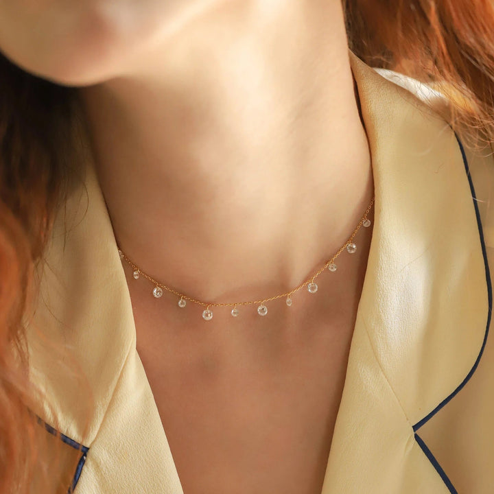 TAI - Gold Chain with Floating CZ Charms Jewelry