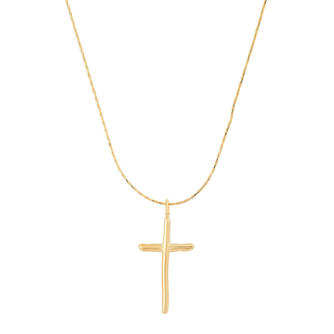 TAI - Gold Vermeil Organic Gold Cross Necklace Jewelry