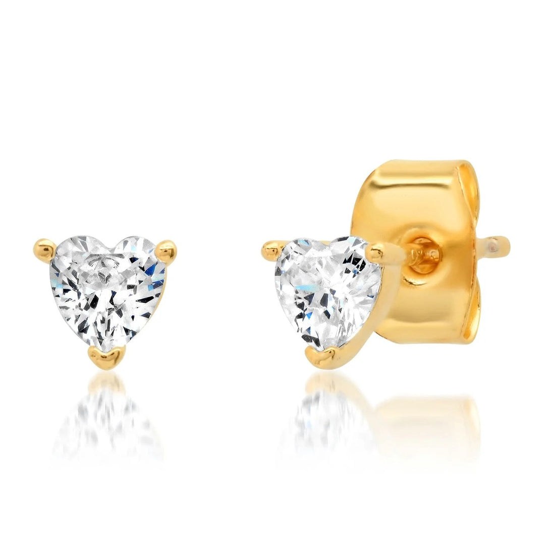 TAI - Heart Clear CZ Stud in Gold Jewelry