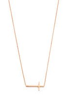 TAI - Simple Chain Necklace With Medium Cross in Rose Gold