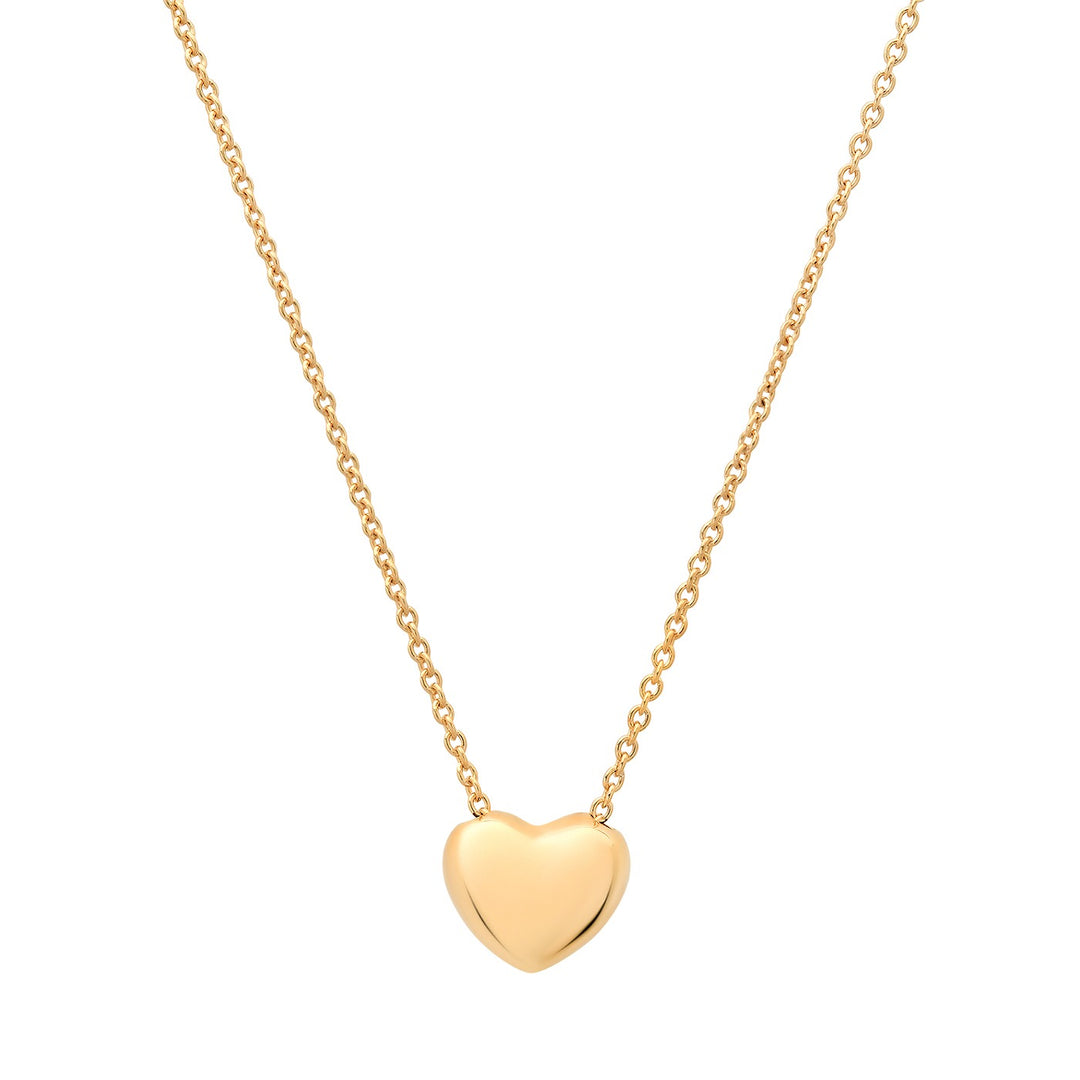 TAI - Small Puffy Heart Necklace in Gold Jewelry