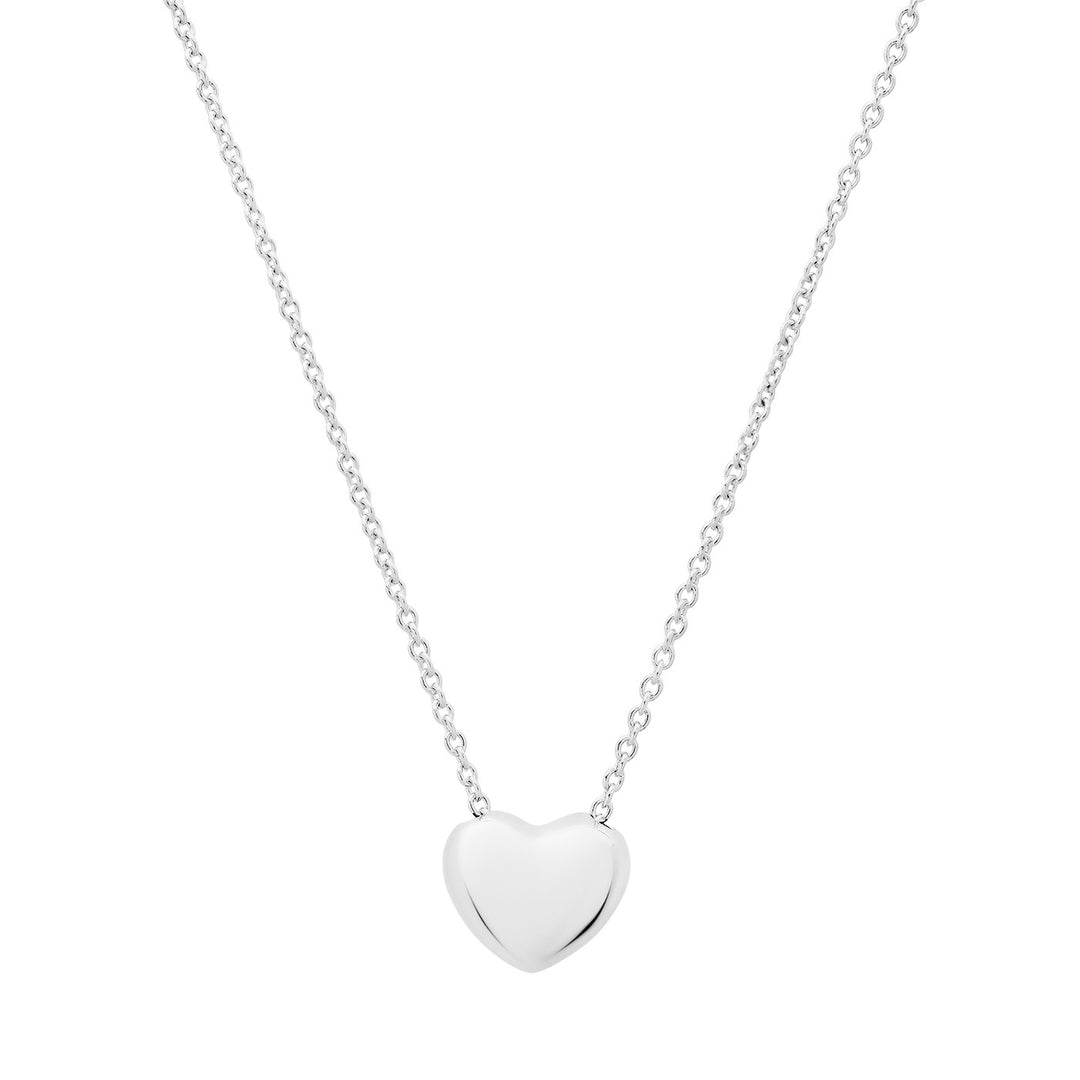 TAI - Small Puffy Heart Necklace in Silver Jewelry