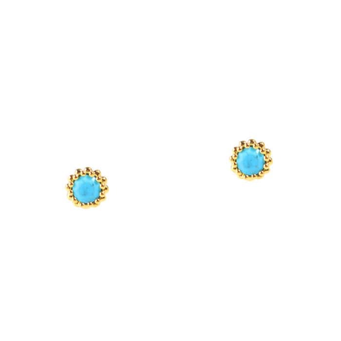 TAI - Trim Circular Stud Earring in Turquoise Jewelry