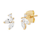 TAI - Triple Mixed Shape CZ Stud in Gold