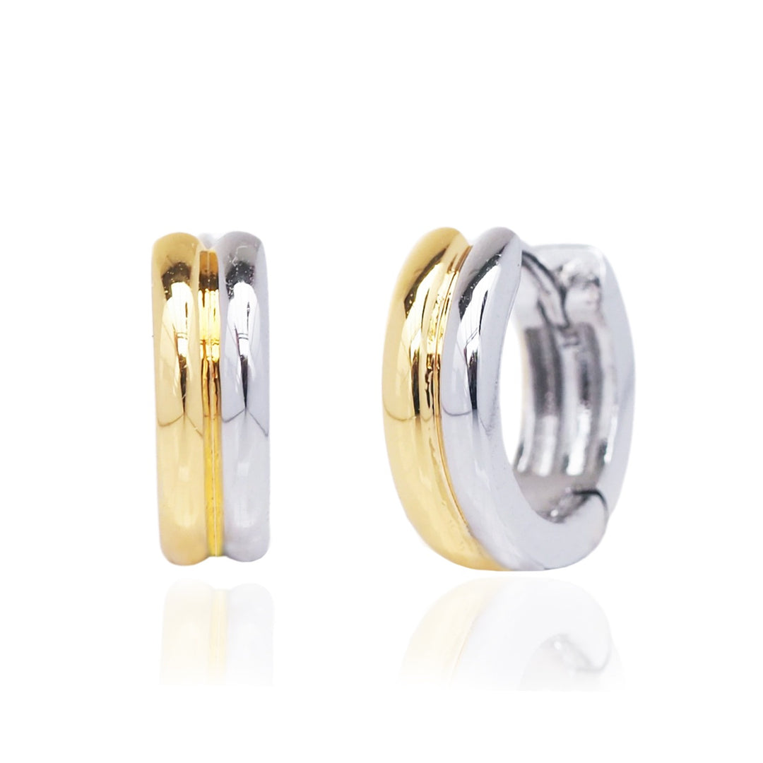 TAI - Two Tone Small Side by Side Click Huggies Jewelry