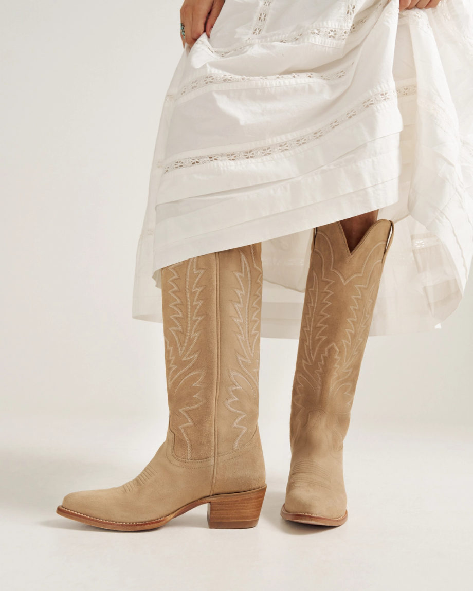 Tecovas TECOVAS - The Abby in Driftwood Suede Boots