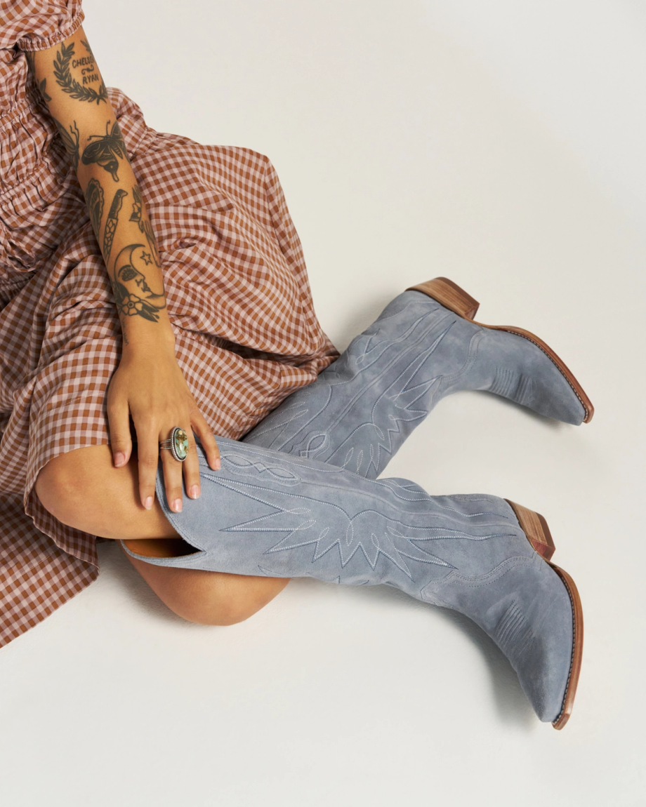 Tecovas TECOVAS - The Loretta in Chambray Suede Boots