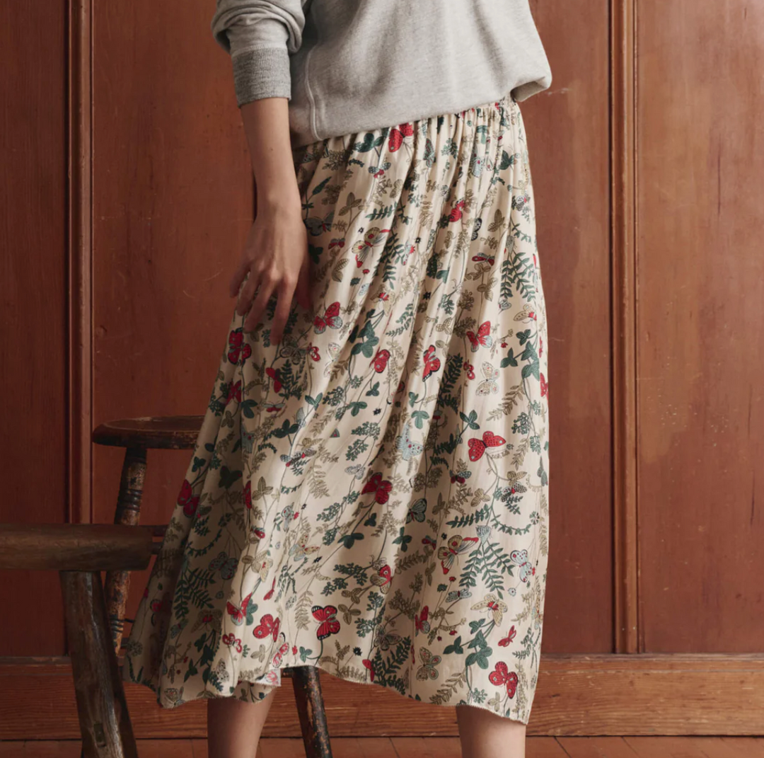 THE GREAT - The Canary Skirt in Floating Butterfly Skirts