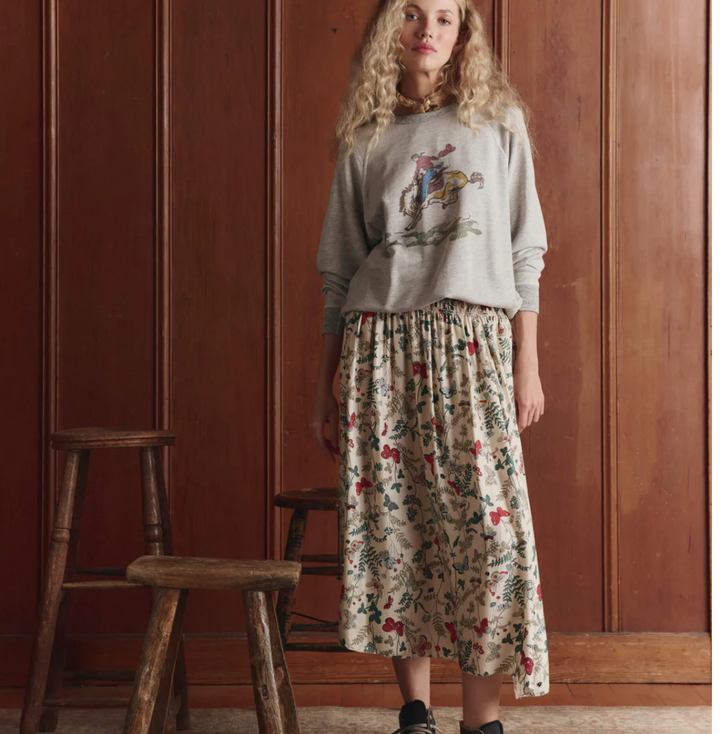 THE GREAT - The Canary Skirt in Floating Butterfly Skirts
