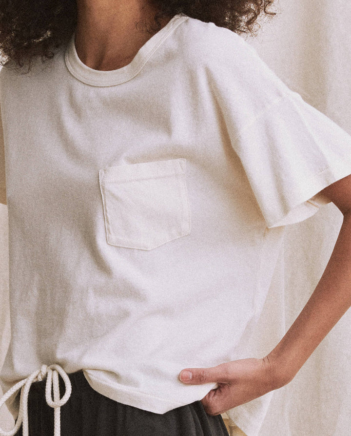 The Great - The Pocket Tee in Washed White