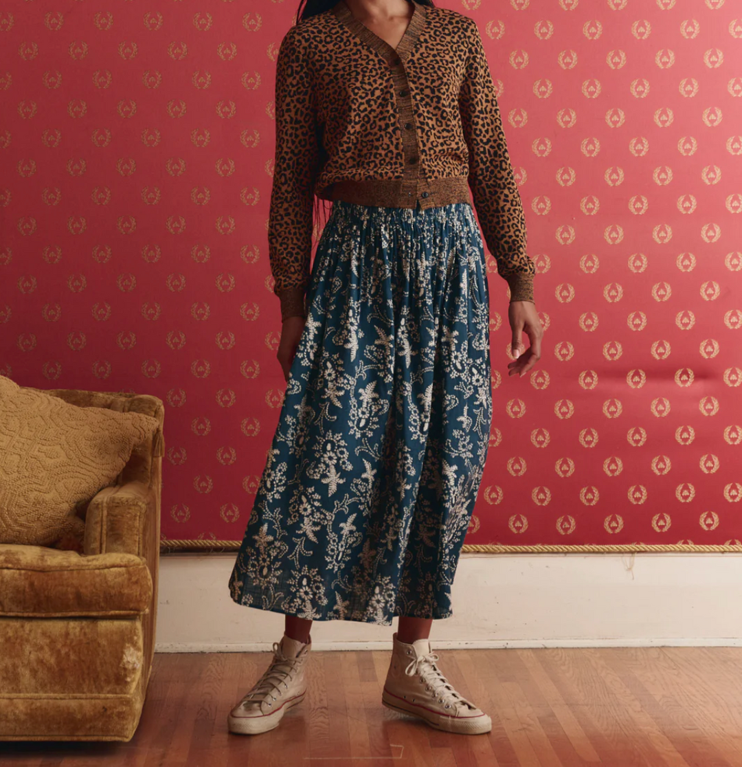 THE GREAT - The Viola Skirt in Indigo Bandana Skirts