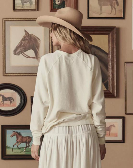 THE GREAT X STETSON - The College Sweatshirt Stetson Graphic in Washed White Sweatshirts