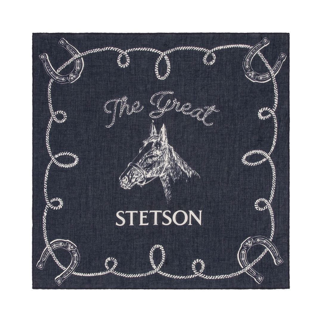 THE GREAT X STETSON - The Stetson Western  Bandana in Navy Accessories