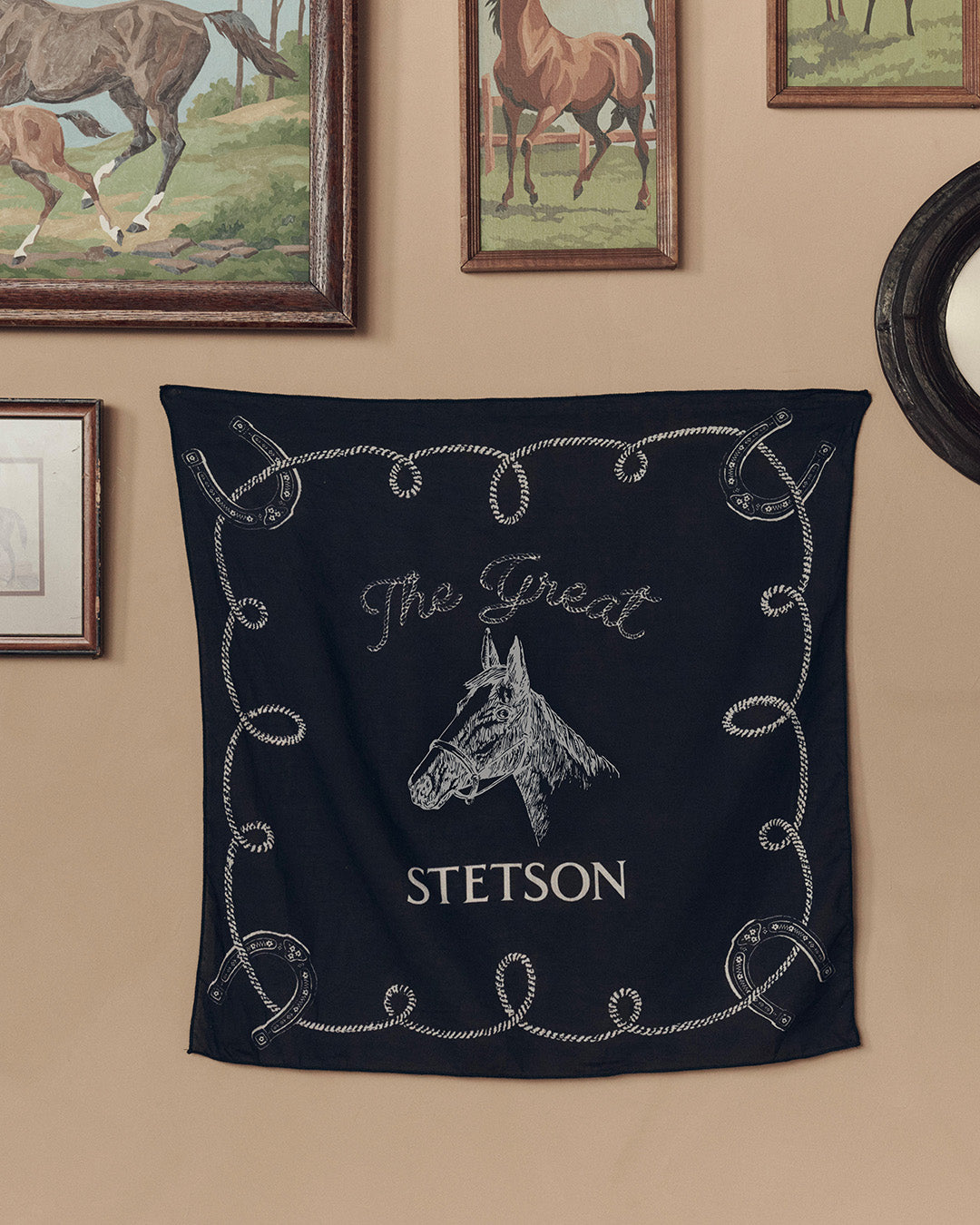 THE GREAT X STETSON - The Stetson Western  Bandana in Navy Accessories