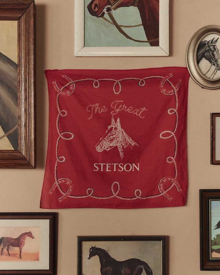 THE GREAT X STETSON - The Stetson Western  Bandana in Red Scarves