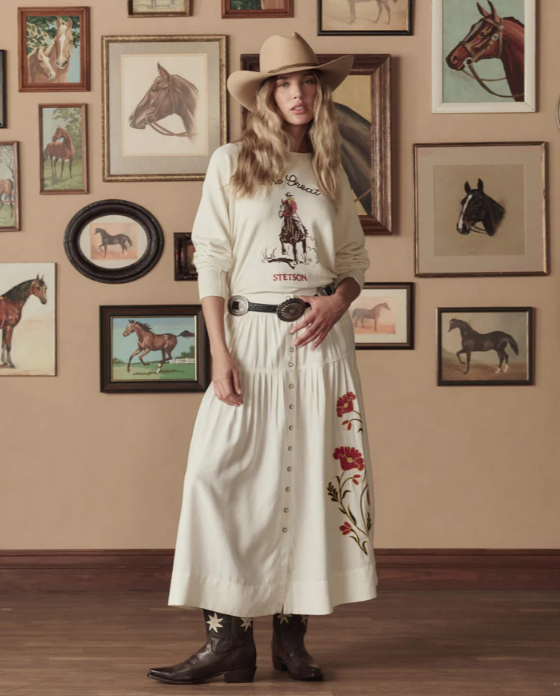 THE GREAT X STETSON - The Tooled Leather Concho Belt in Black with Silver Belt