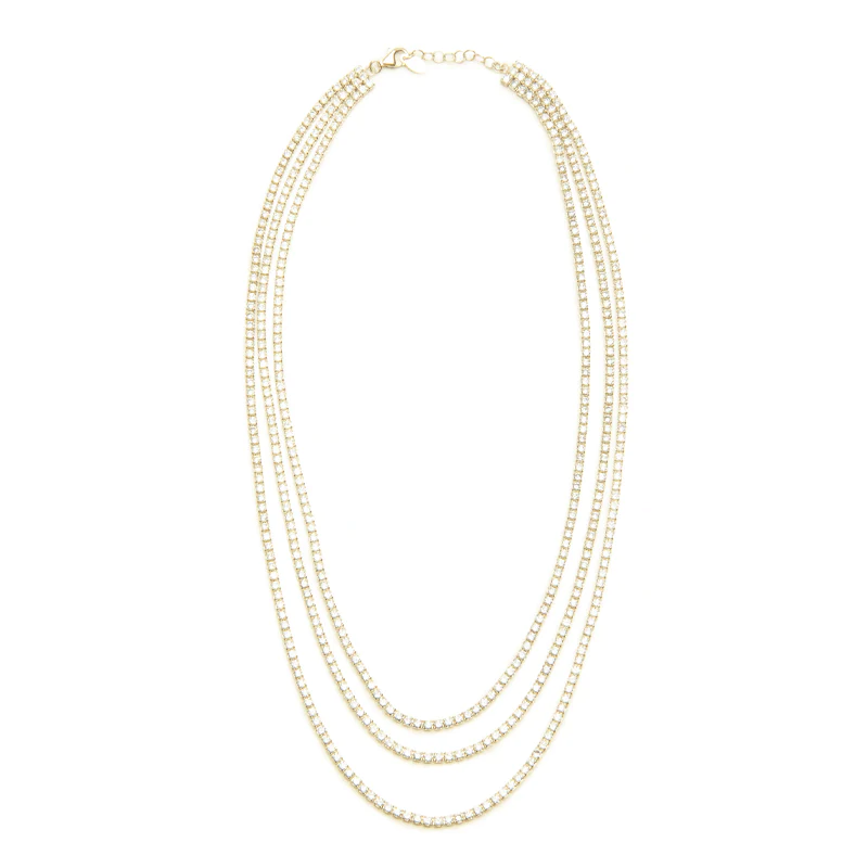 Nickho Rey - Tiered Tennis Necklace in Gold