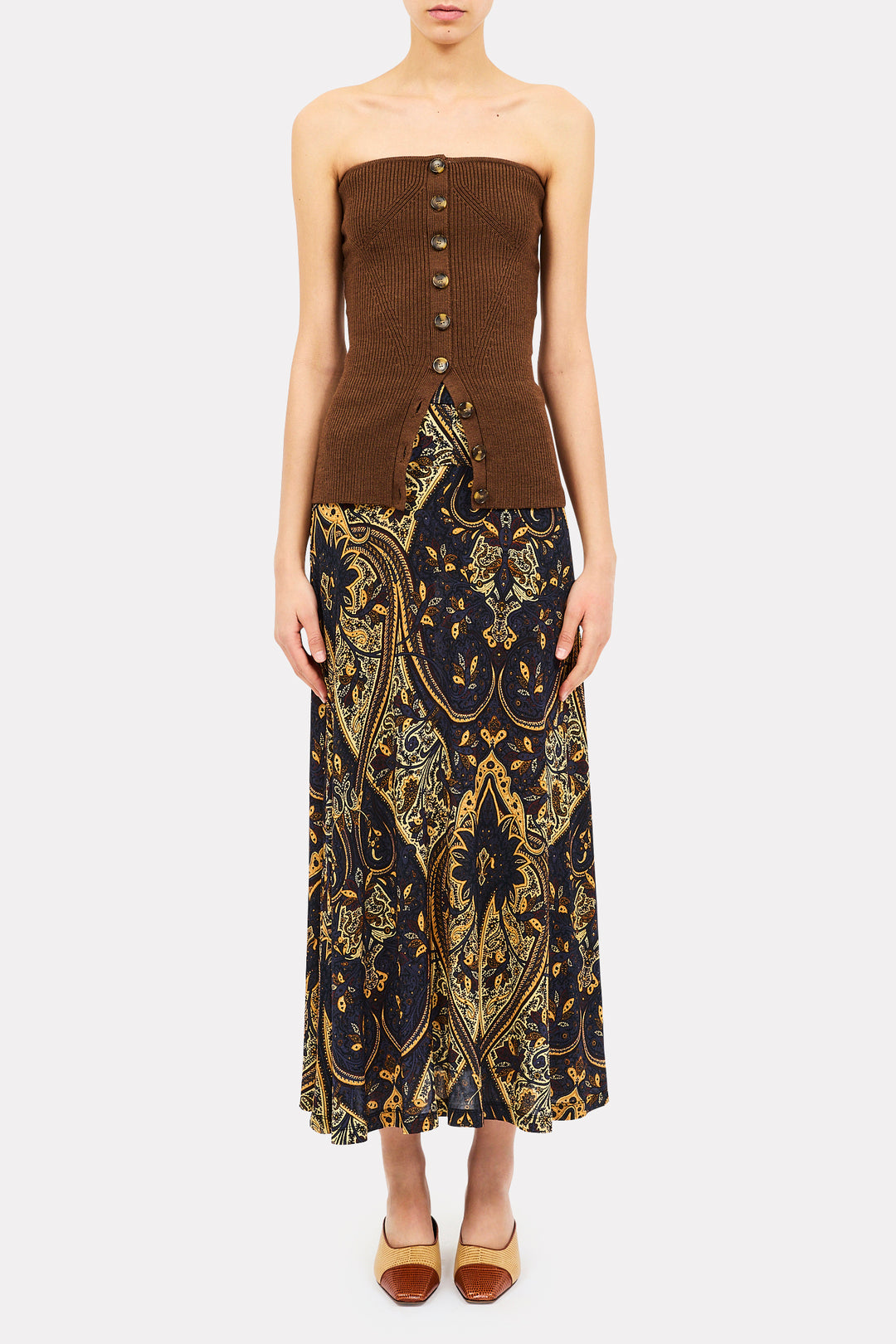 ULLA JOHNSON - Paola Jersey Skirt in TWILIGHT PAISLEY CUT AND SEW