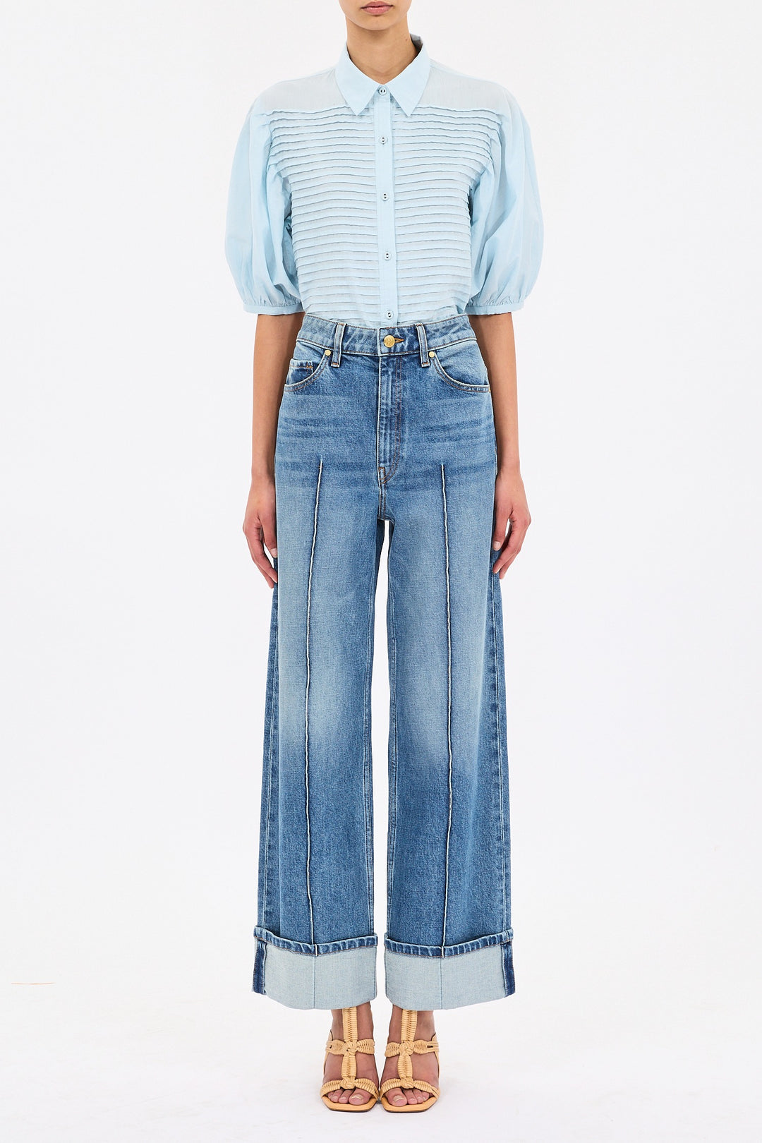ULLA JOHNSON - Cordelia Button Up Top in Adriatic
