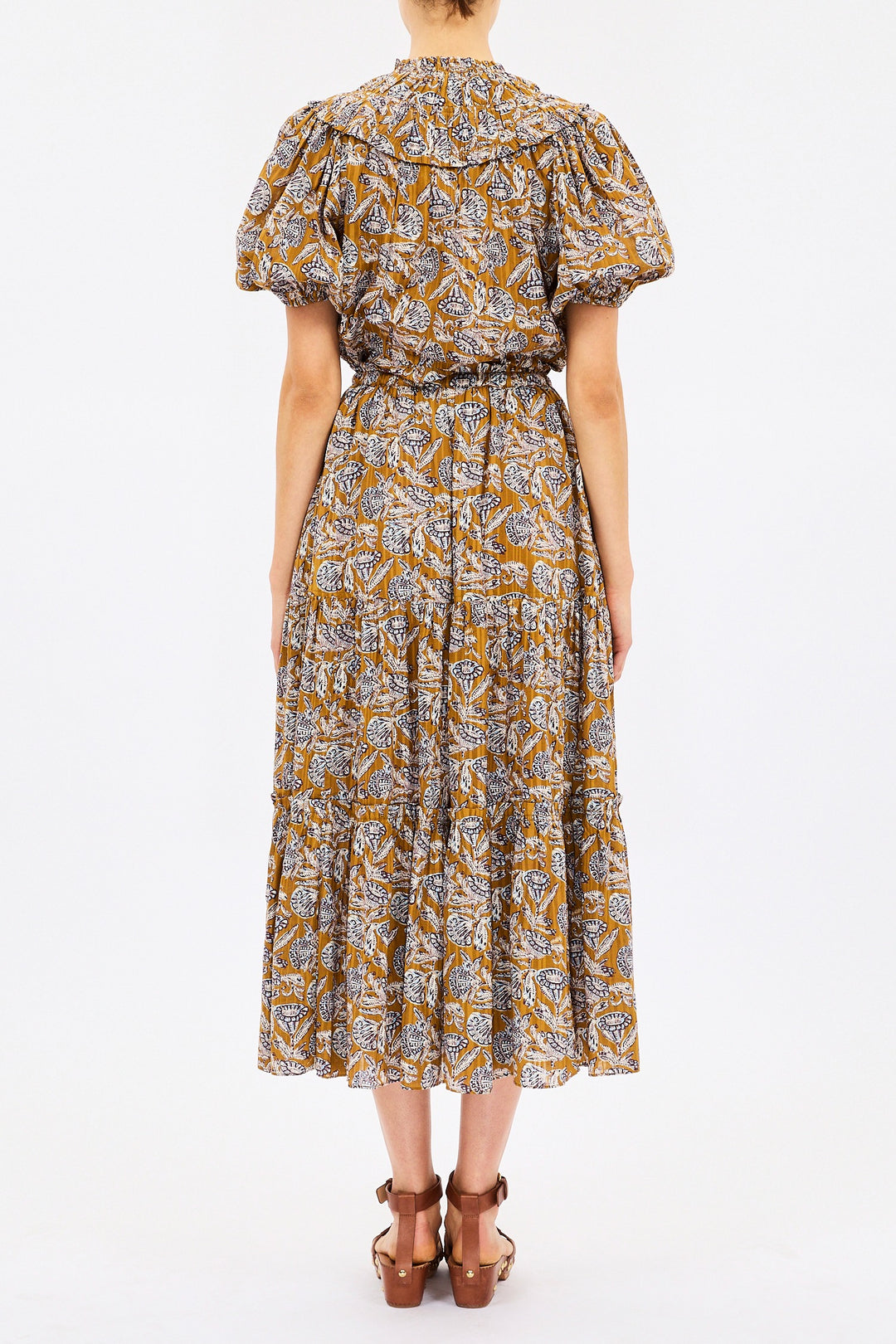 ULLA JOHNSON - Nessa Cotton Midi Skirt in Fennel Blossom