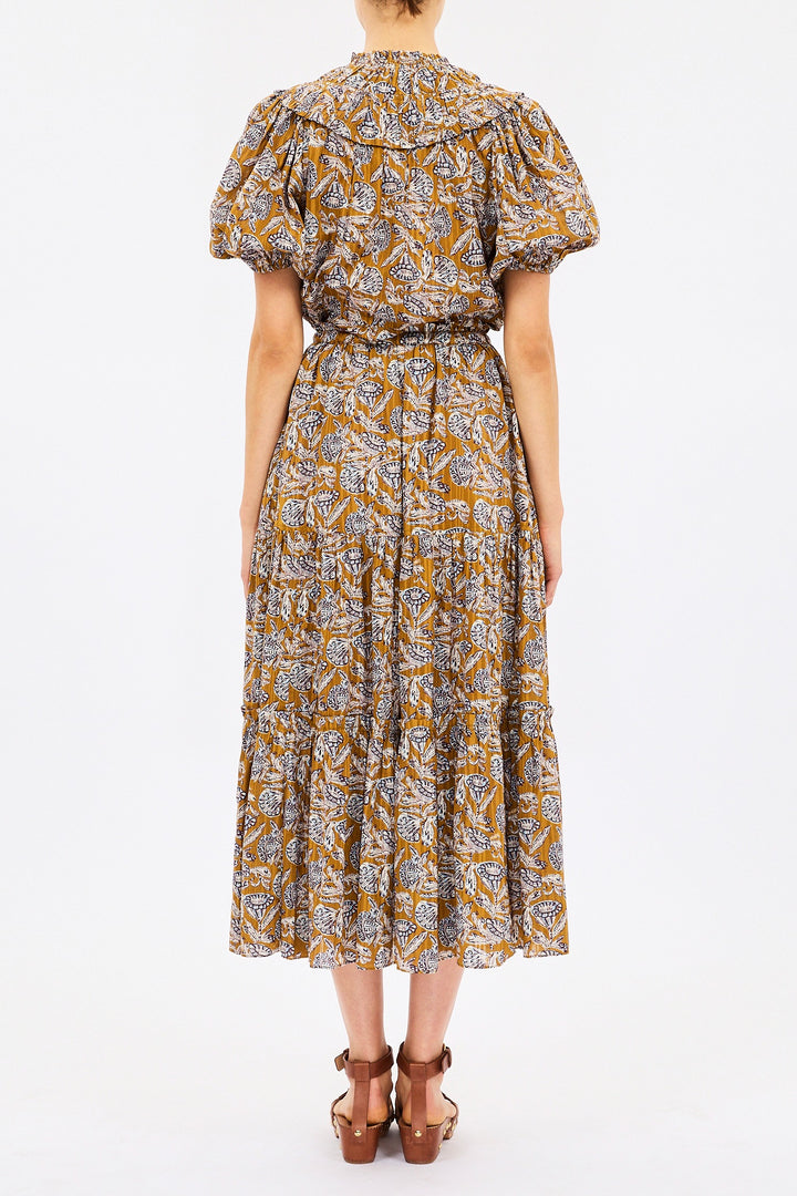 ULLA JOHNSON - Nessa Cotton Midi Skirt in Fennel Blossom