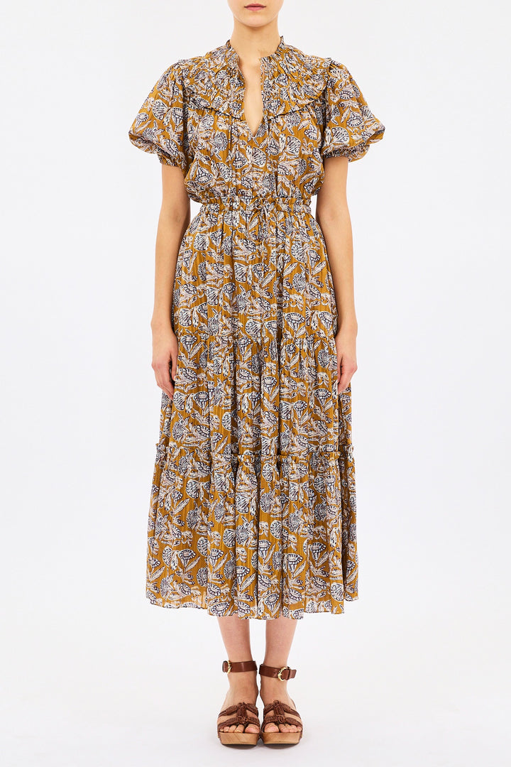 ULLA JOHNSON - Nessa Cotton Midi Skirt in Fennel Blossom