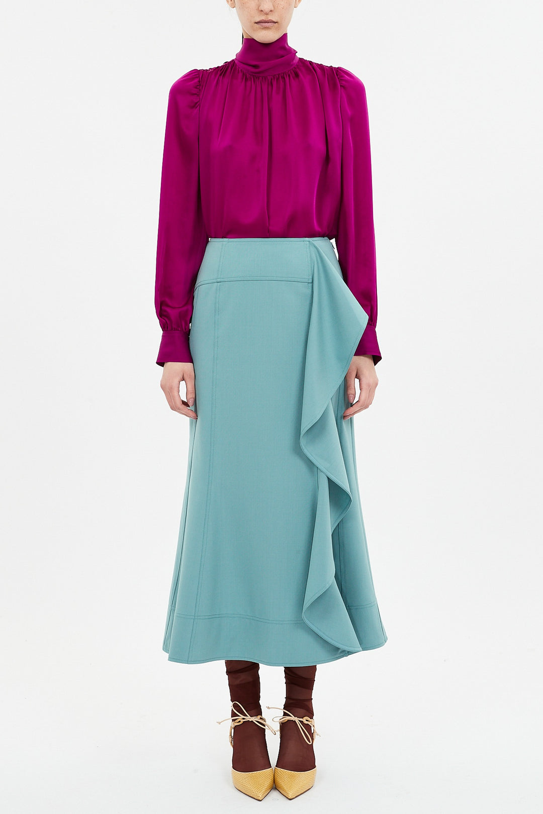Ulla Johnson - Ornament Tie Neck Blouse in Mulberry blouse