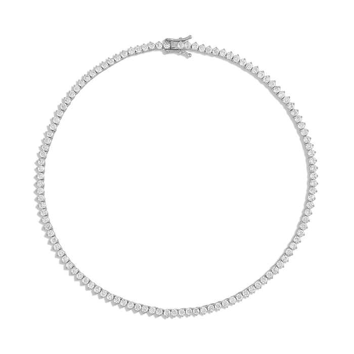 Alexa Leigh - Crystal Tennis Necklace in Sterling Silver 18"