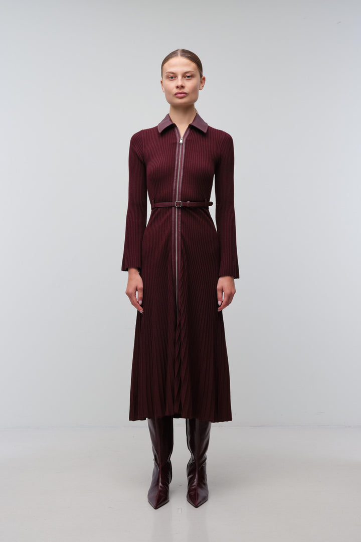 SIMKHAI - Ismelle Collared Dress in Fig