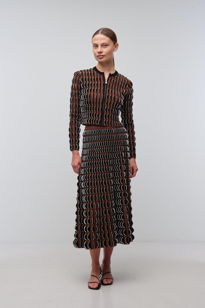 SIMKHAI - Ike Skirt in Dark Ochre Multi