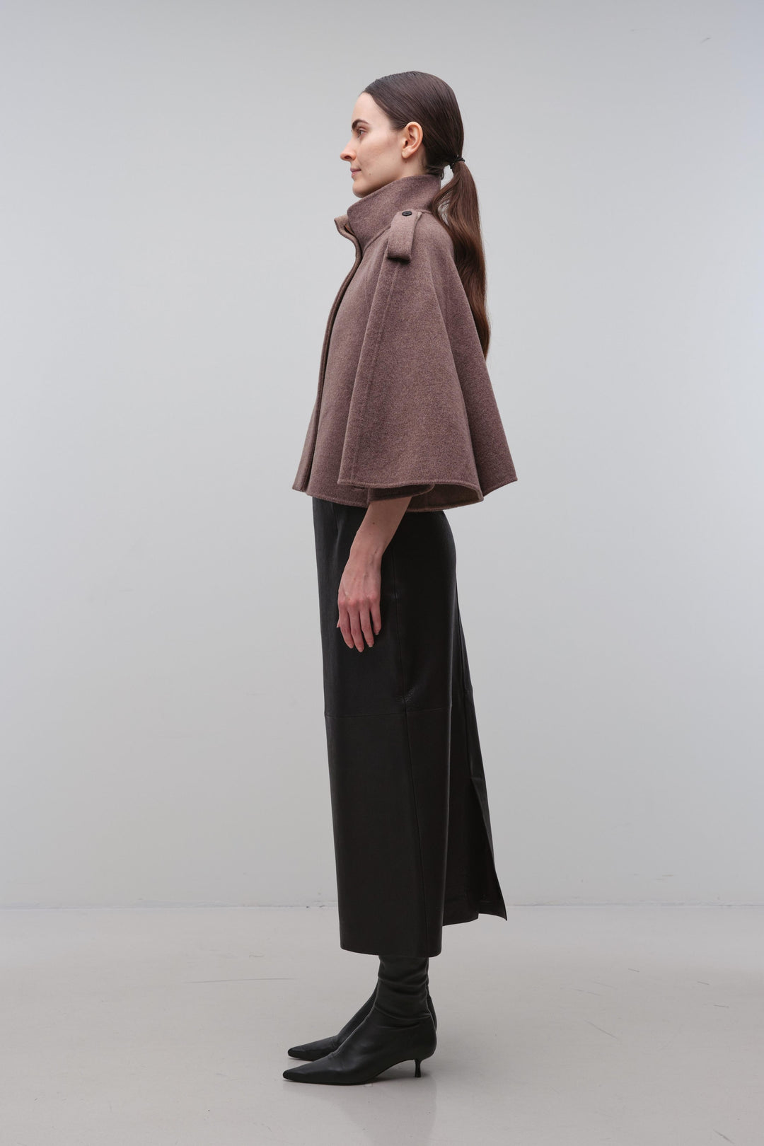 SIMKHAI - Yara Cape Jacket in Mushroom Melange