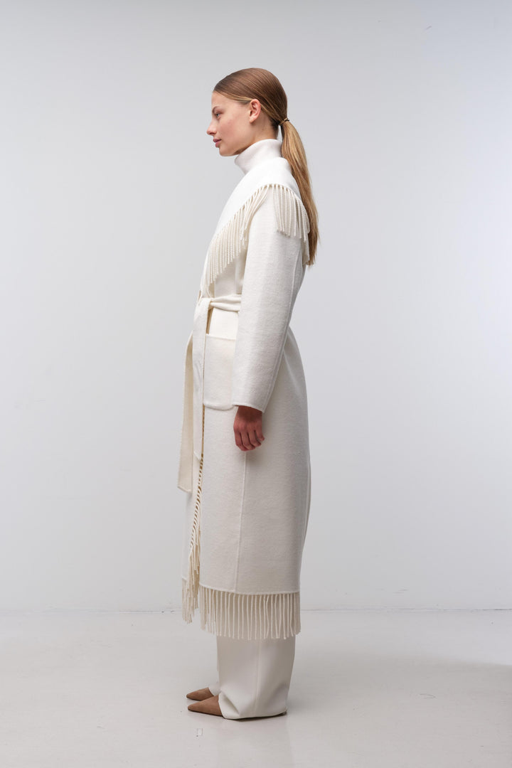 Simkhai - Carrie Fringe Robe Coat in Frost