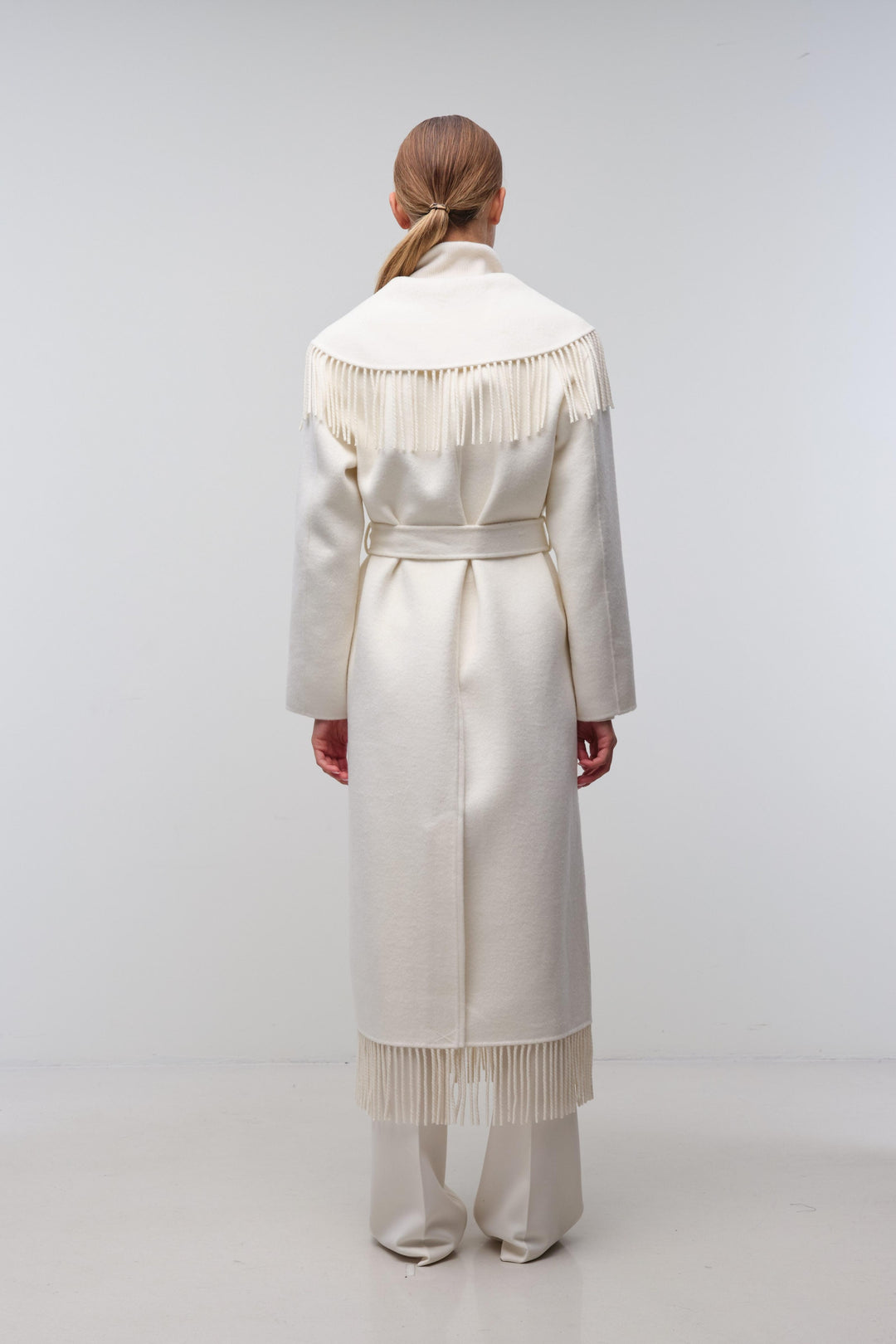 Simkhai - Carrie Fringe Robe Coat in Frost