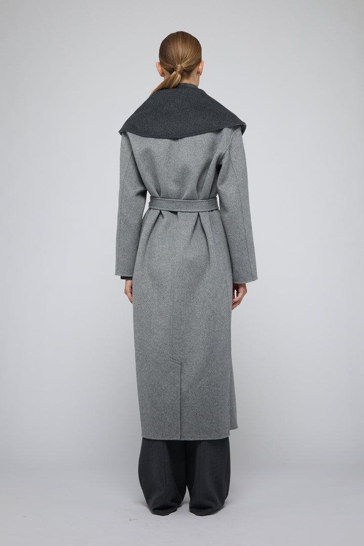 SIMKHAI - Allura Reversible Belted Coat in Charcoal