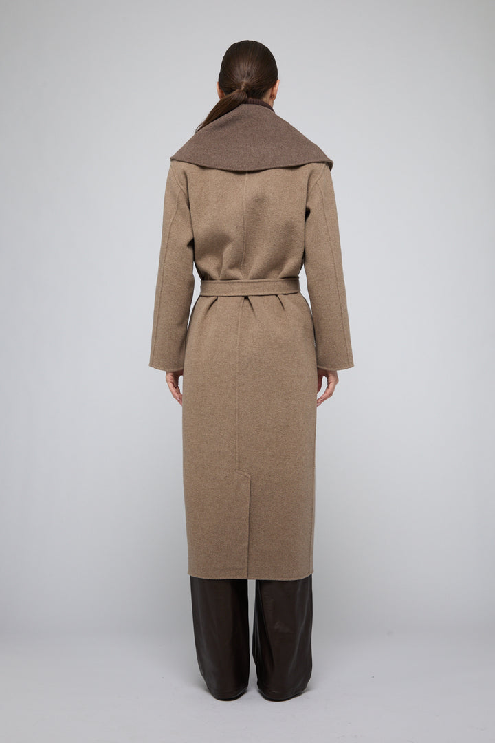 SIMKHAI - Allura Reversible Belted Coat in Mushroom