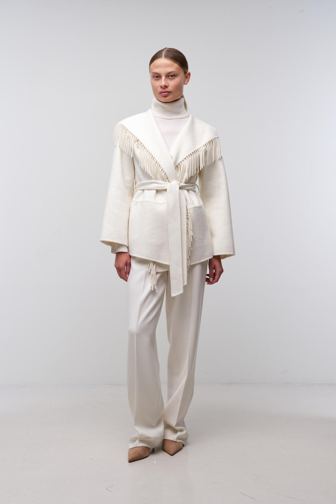 SIMKHAI - Rowen Fringe Jacket in Frost Coats & Jackets