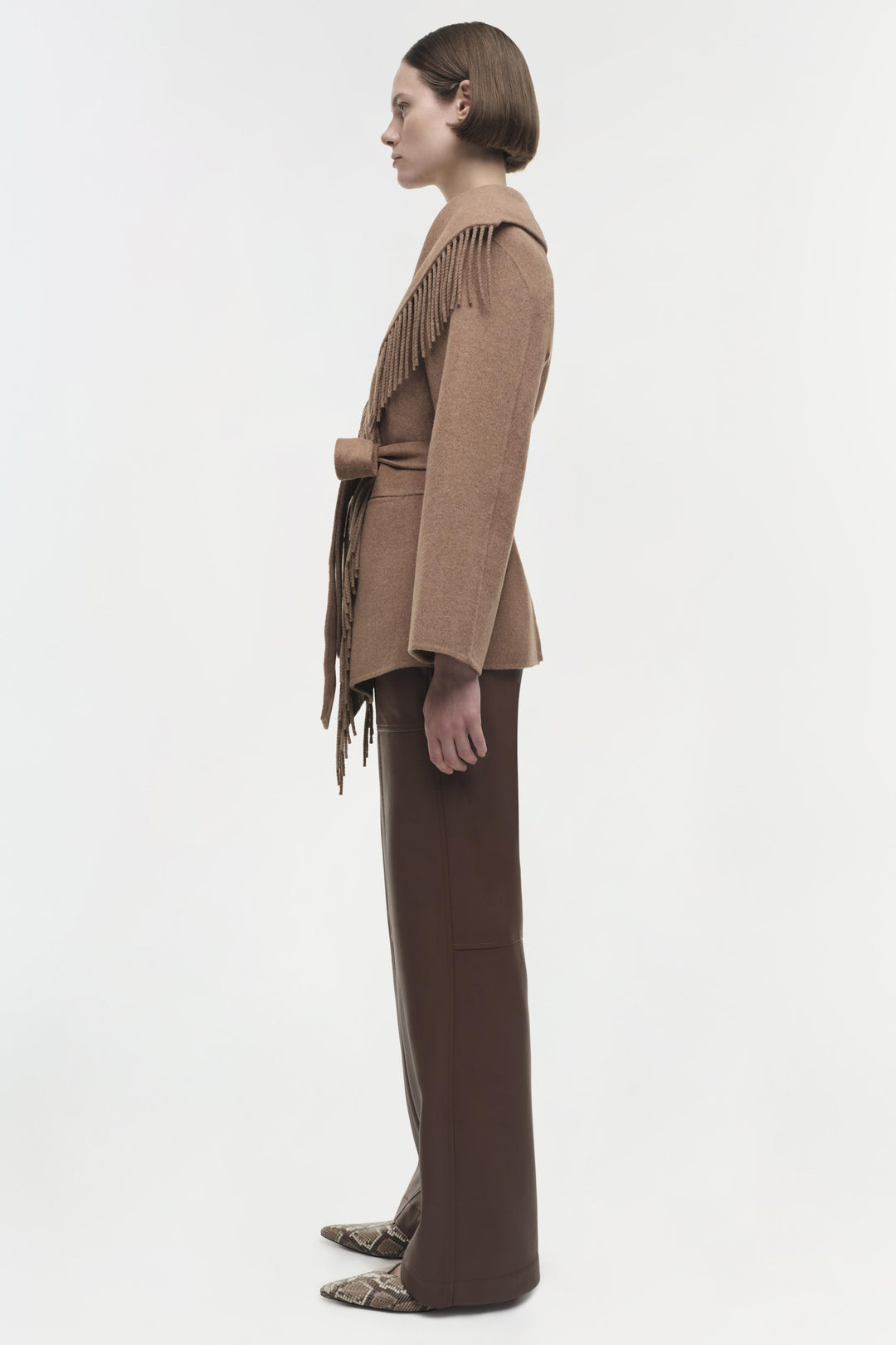 SIMKHAI - Rowen Fringe Jacket in Camel Coats & Jackets