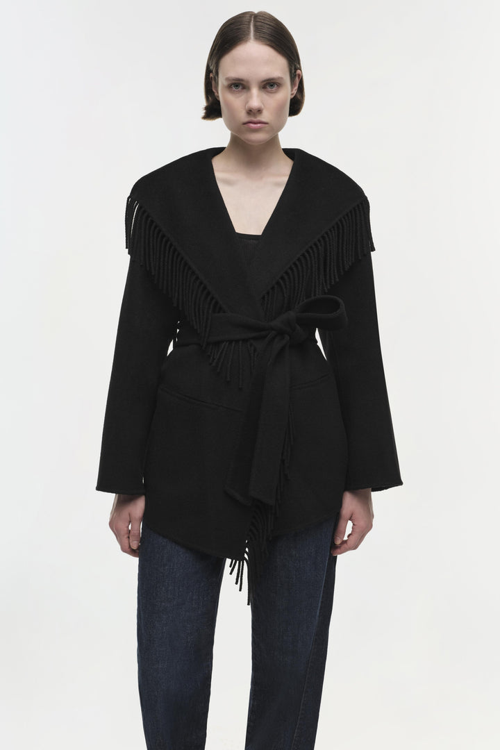 SIMKHAI - Rowen Fringe Jacket in Black Coats & Jackets