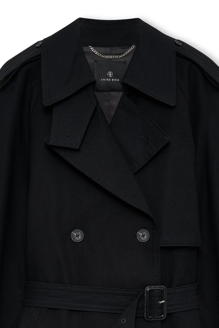 ANINE BING - Pascale Maxi Trench Coat in Black